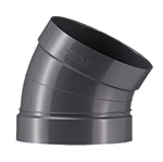 PVC VENTILATIONSBØJNING - GRÅ RAL 7011