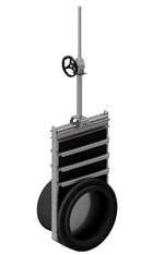 PL-GATEVALVE-SPINDLE - DUPLEX - WITH HAND WHEEL - DIN-FLANGE ON 1 SIDE