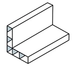 PP-C TWINWALL HJØRNE GRÅ RAL 9300 50 MM ML.RUM, L = 2 MTR.
