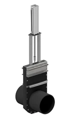 PL-GATEVALVE-SPINDLE - AISI316 - WITH PNEUMATIC CYLINDER (MAX 11 mWC2O)