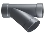 PVC VENTILATIONS TEE - GRÅ RAL 7011
