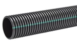 DN 100 (117,5 X 99 MM) PE ANLÆGSRØR 6M M/MF M/GI RING, SORT   TOPSLIDSET