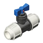 PLASSON STOPVALVE WITH COMPRESSION CONNECTIONS