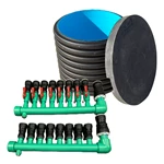 KOMPLET PP-R JORDVARME SÆT, 8 X 40 / 1 X 50  MED 1000 BRØND, KEGLE OG 840 MM LÅG