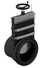PL-GATEVALVE-SPINDLE - AISI316 - WITH HAND WHEEL : POSITION INDICATOR - DIN-FLANGE ON 1 SIDE