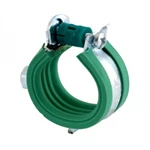 GALVANIZED PIPE CLAMP WITH RUBBER - GREEN
