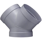 PPsVENTILATIONS Y-STYKKE - GRÅ RAL 7037