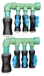 COMPLETE PP-R MANIFOLD WITH VALVES ON 2 SIDES, 2 X 25 / 1 X 40