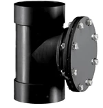 PE VENTILATIONS RENGØRINGSADGANG M/ FLANGE - SORT