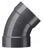 PVC VENTILATIONSBØJNING - GRÅ RAL 7011