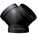 PPs-ELVENTILATIONS Y-STYKKE - SORT