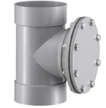 PPs VENTILATIONS RENGØRINGSADGANG M/ FLANGE - GRÅ RAL 7037